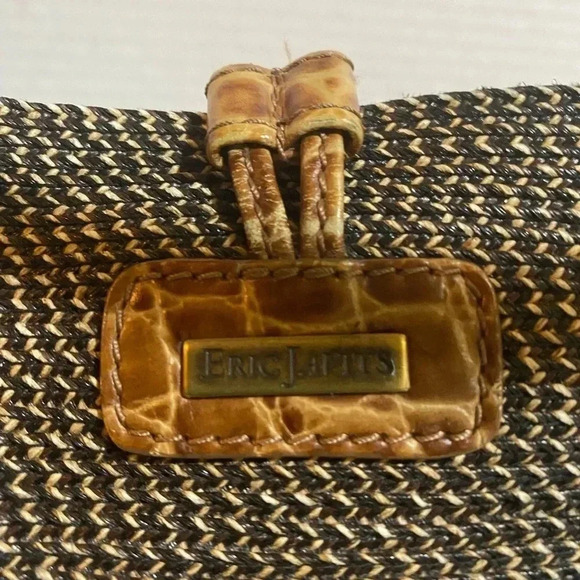 Eric javits brown fibers woven  straw satchel handbag - Picture 4 of 13